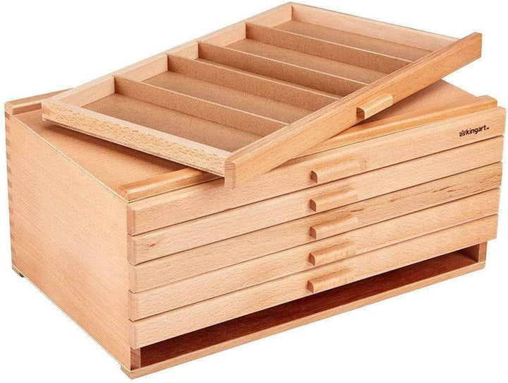 KINGART 723N Studio, 6 Schubladen, designte Aufbewahrung für Kunstmaterialien, natürliches Finish Kü