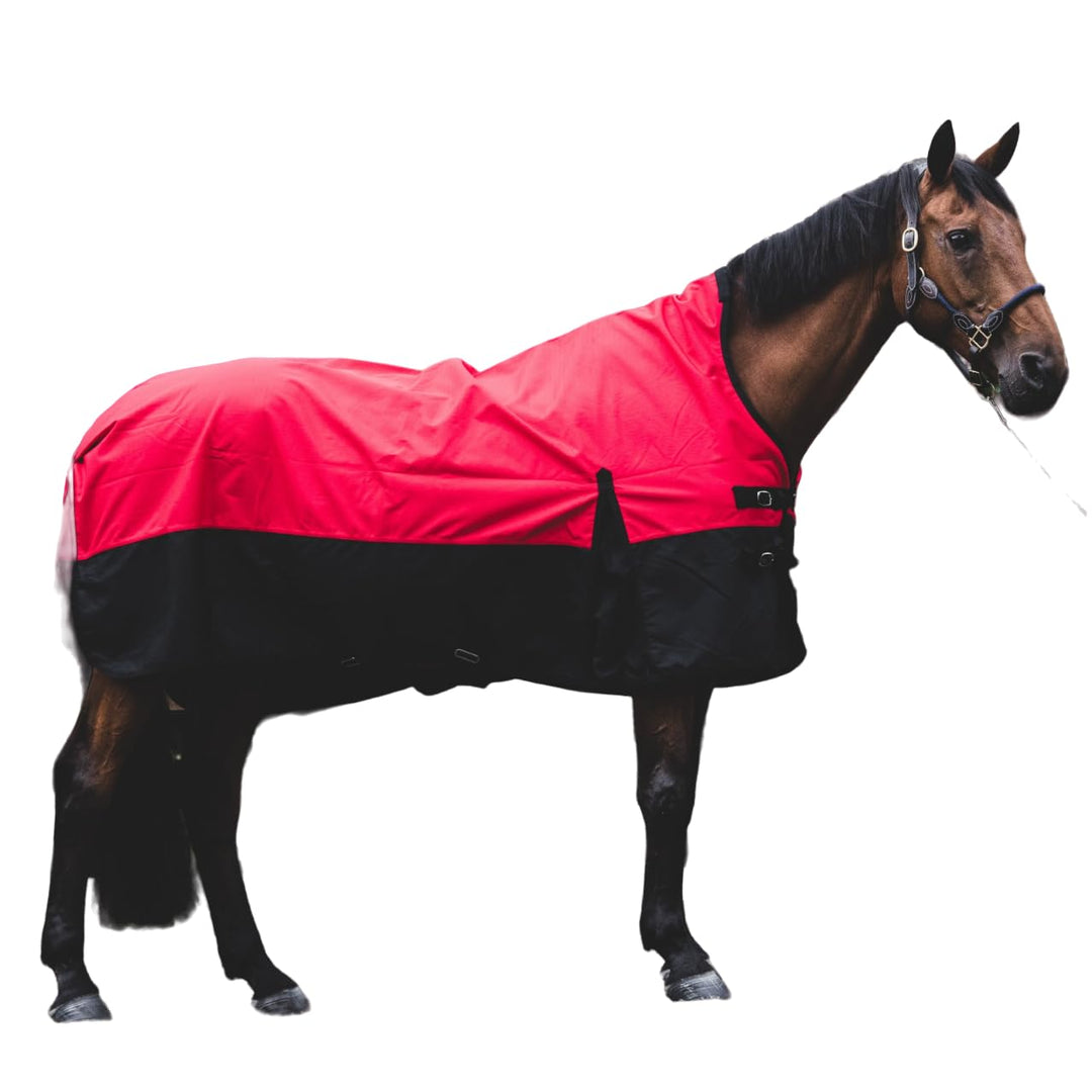 Pferdedecke 1200D High Neck 50g, 100g, 200g Weidedecke Winterdecke Regendecke Turnout : 200g Red/Bla
