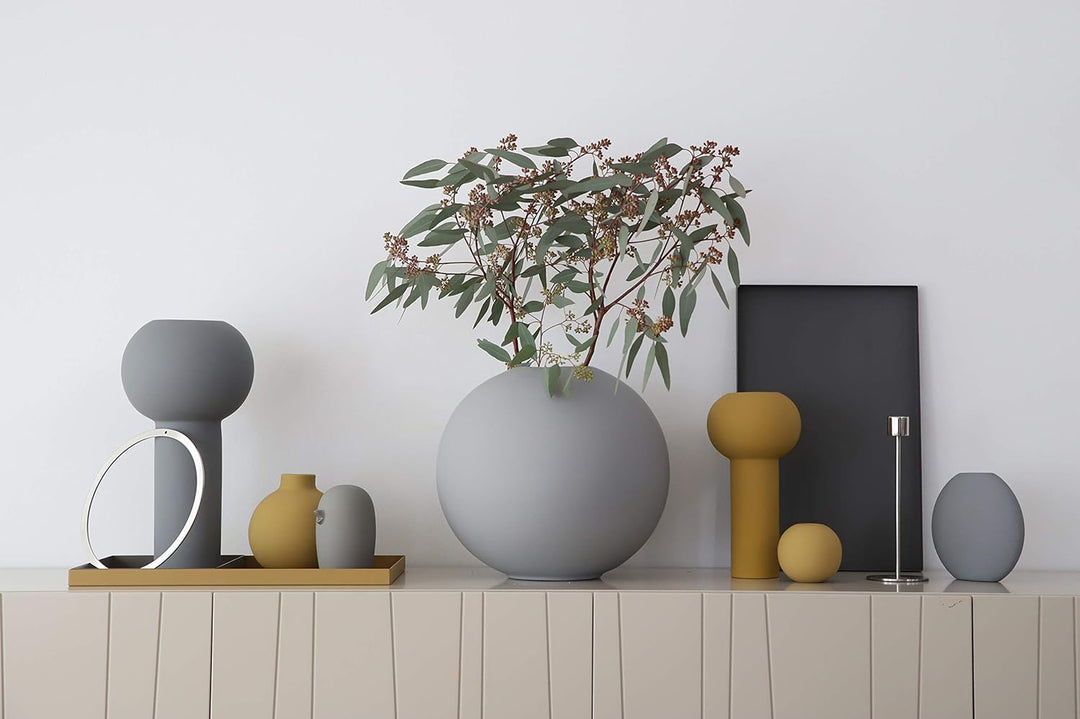 Cooee Design Pillar Vase, Keramik, Grau, 17 cm 32cm Grau, 32cm Grau