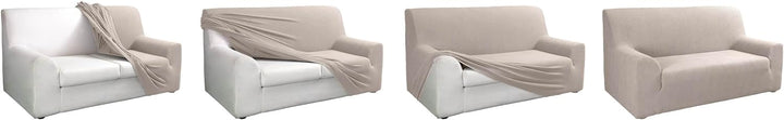 Tural Elastischer Sofabezug Valeta. Sofaüberwurf, Beige, 3 Sitzer (180-230cm) 3 Sitzer (180-230cm) B