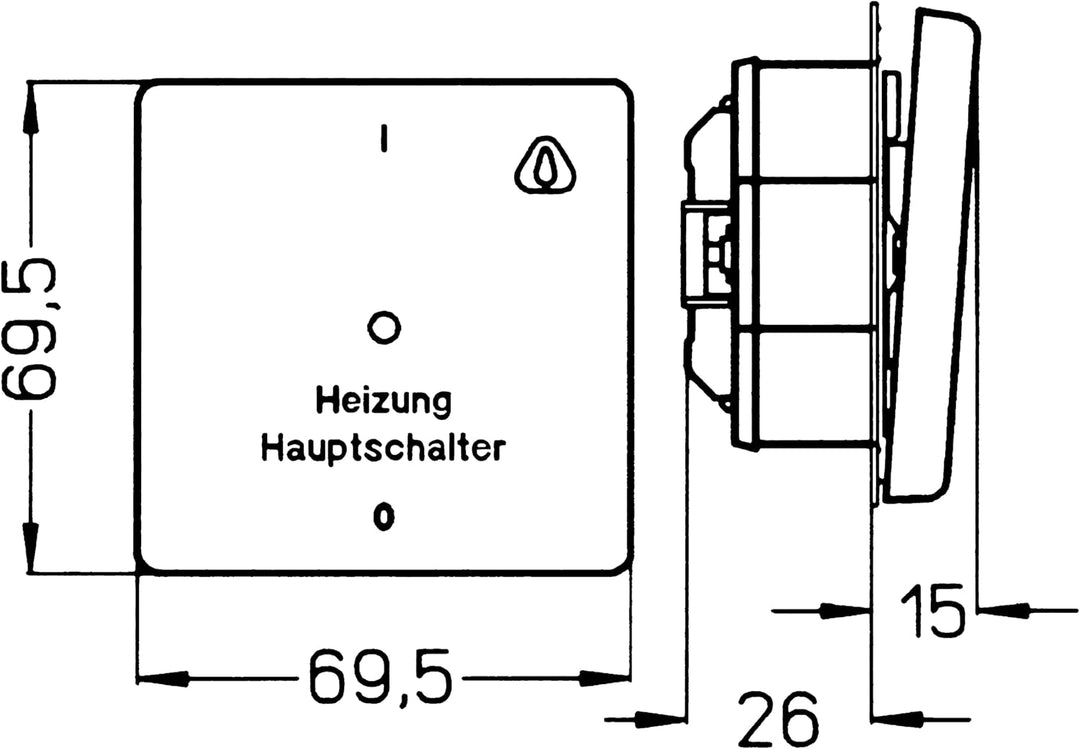 Kopp Standard Unterputz Feuchtraum Heizungs-Hauptschalter, UP FR, IP44, arktis-weiss, 627302086 Heiz