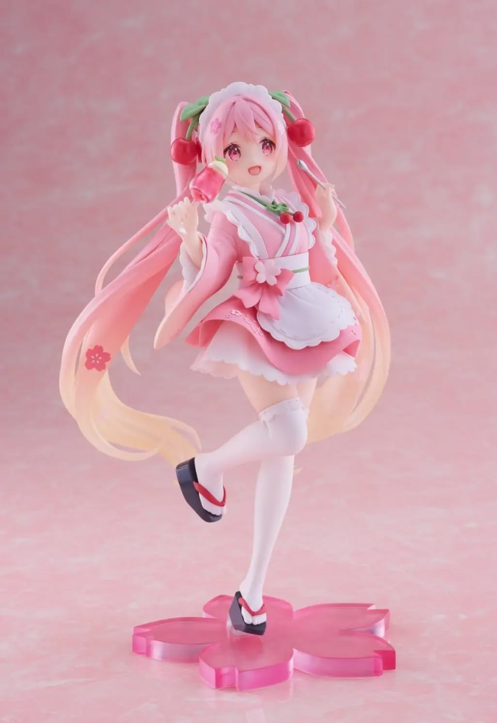 Taito Hatsune Miku Statuette PVC Newley Written Sakura Miku Japanese Cafe Ver. 18 cm