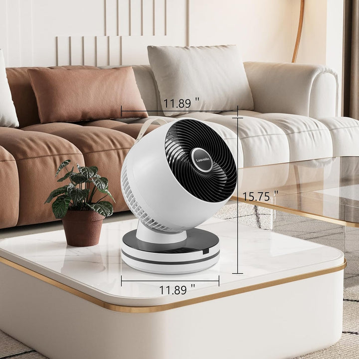 0 dB leiser Tischventilator für das Schlafzimmer – 15,75-Zoll-Luftzirkulationsventilator, 12 Geschwi