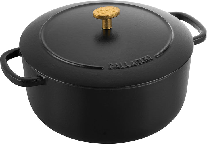 BALLARINI Bellamonte Auflaufform, Bräter, Dutch Oven, Emailliertes Gusseisen, Rund, 24cm, 4,0 L, Sch