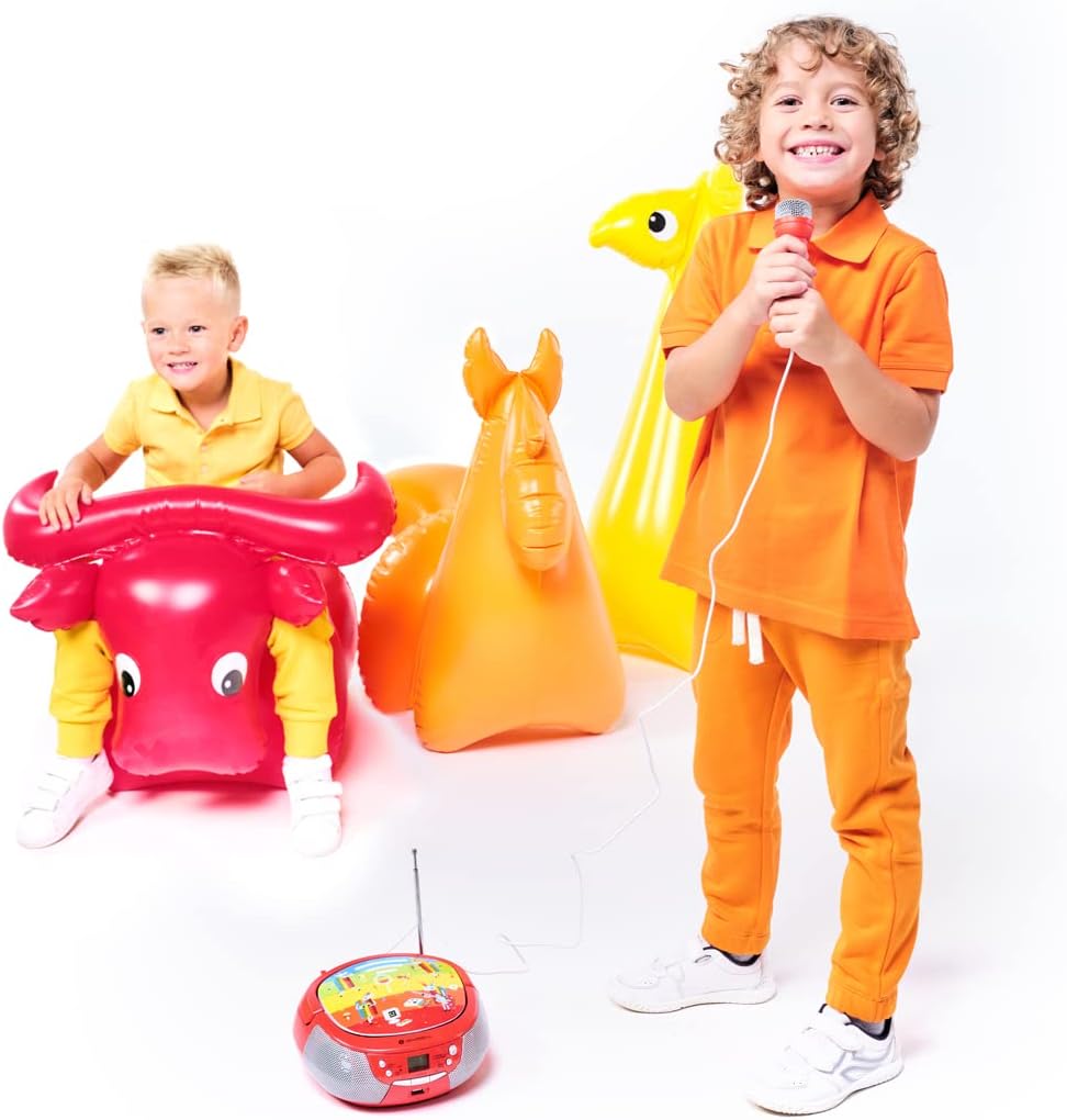GOGEN Kinder CD Player I LCD Display I AUX I MP3 I Karaoke-Funktion I Tragbar I Batterie oder Netzte