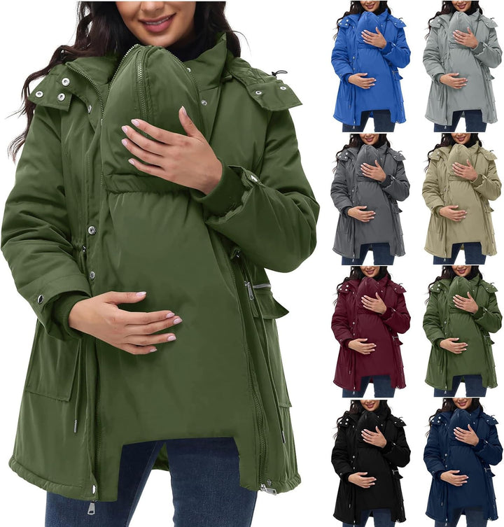 Generisch 3 In 1 Umstandsjacke Tragejacke mit Babyeinsatz Wintermantel Trageeinsatz Jacke Jackenerwe