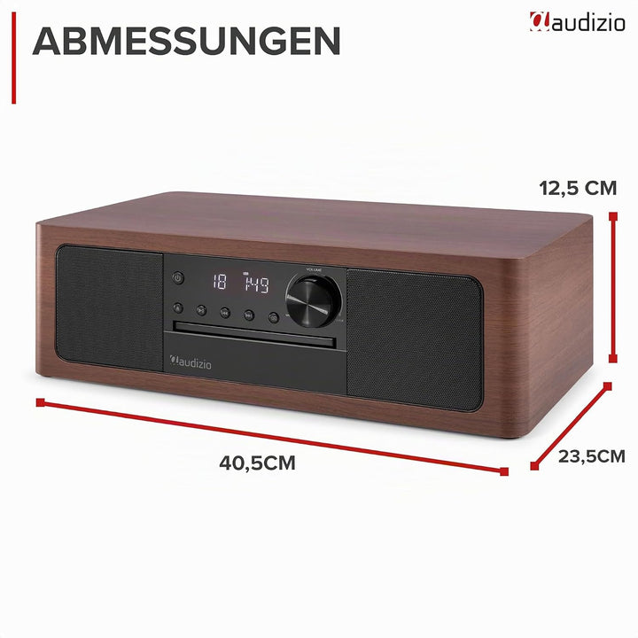 Audizio Lunata - DAB Radio mit CD Player, 100W Stereoanlage mit CD &amp; Bluetooth 5.3 - Musikanlage mit