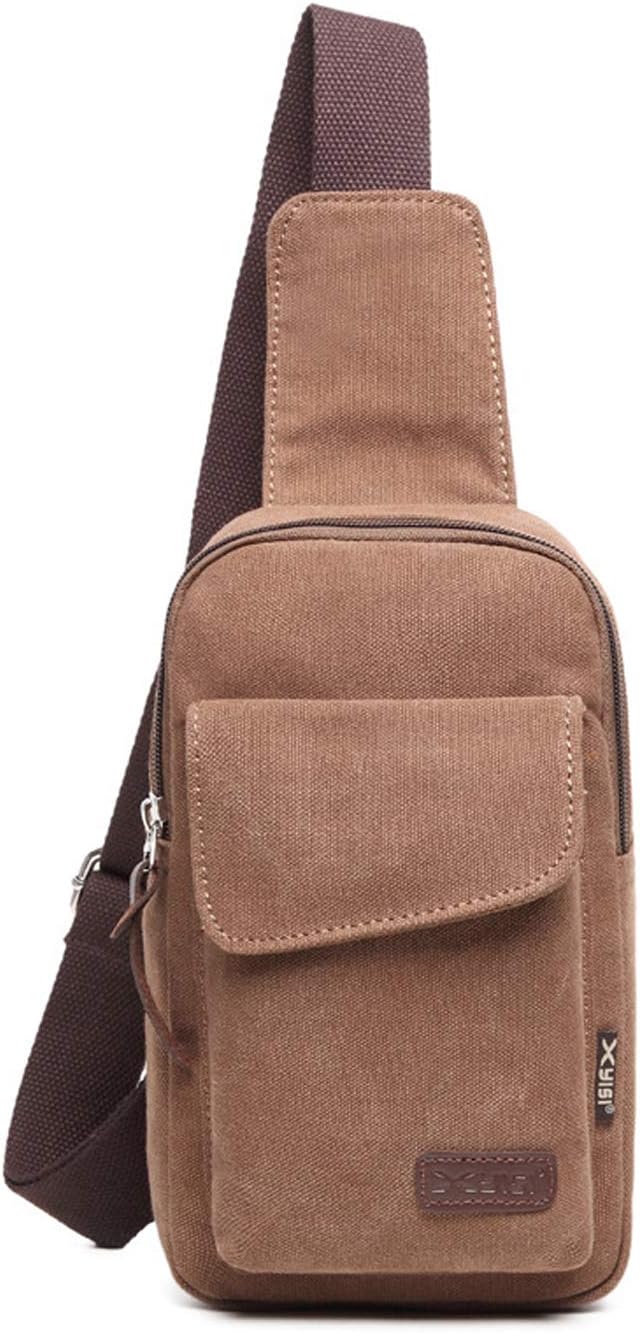 FANDARE Brusttasche Herren Schultertasche Sling Bag Rucksack 7.9 inch iPad Sling Bag Segeltuch Tasch