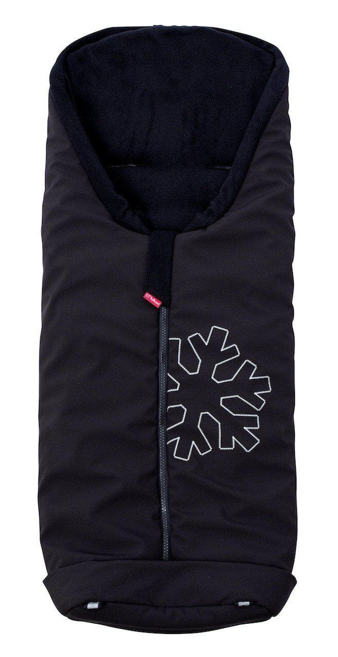 ByBoom - Softshell Winterfusssack Thermo Aktiv für Kinderwagen und Buggy, Farbe:Schwarz/Schwarz, Sch