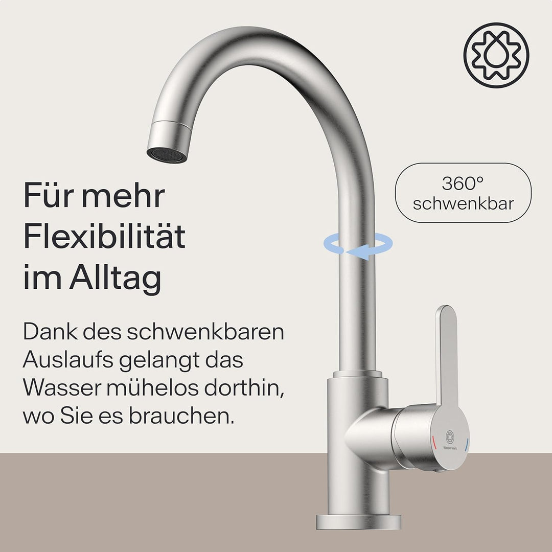 Küchenarmatur WK5 | Wasserhahn Küche | Armatur Spültisch | Mischbatterie für die Küche | Spültischar