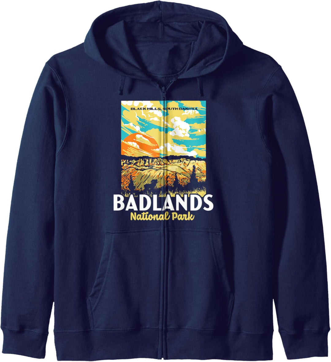 Retro Badlands National Park South Dakota WPA Style Vintage Kapuzenjacke