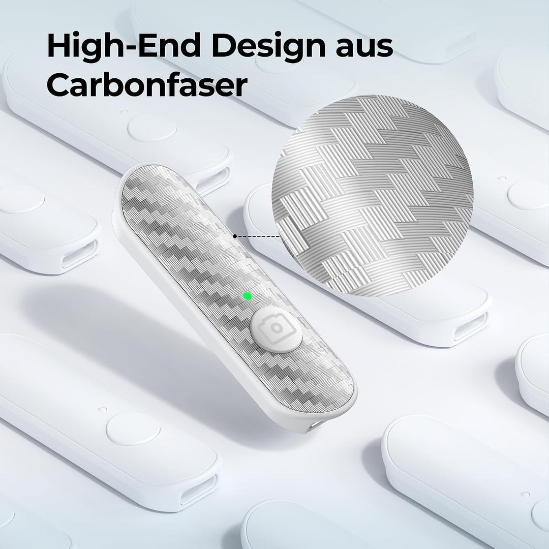 ATUMTEK Bluetooth-Fernauslöser, Design in Carbonfaser, Wiederaufladbare Kamera-Fernbedienung für iOS