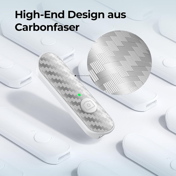 ATUMTEK Bluetooth-Fernauslöser, Design in Carbonfaser, Wiederaufladbare Kamera-Fernbedienung für iOS