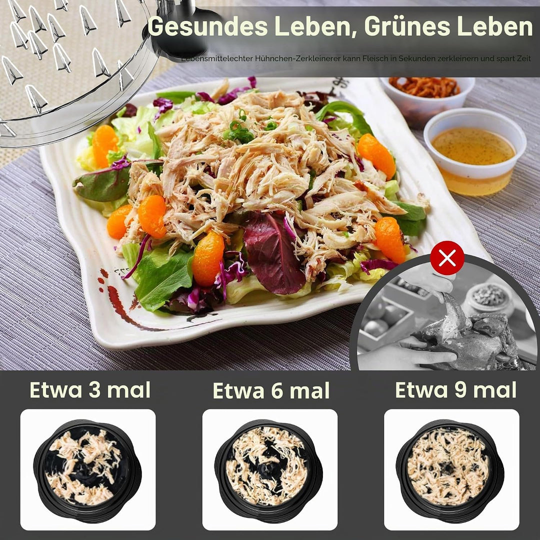 Hähnchen Zerkleinerer 25.5cm Grosser Sichtbar Hühnerbrust Schredder Werkzeug Twist mit Bürste und Ga