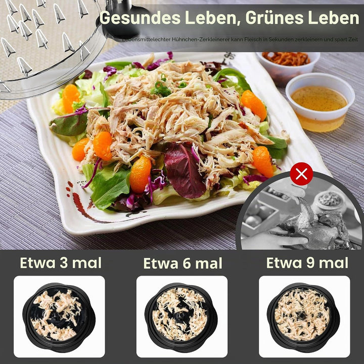 Hähnchen Zerkleinerer 25.5cm Grosser Sichtbar Hühnerbrust Schredder Werkzeug Twist mit Bürste und Ga