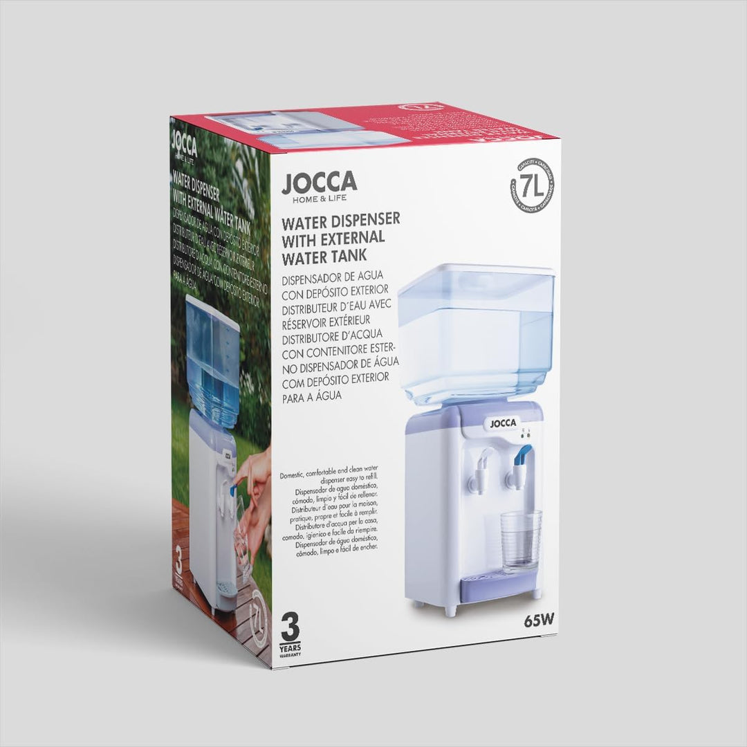 Jocca 1102 Wasserspender mit Tank, Weiss und Lila, 23x23x47,5 cm Blanco Y