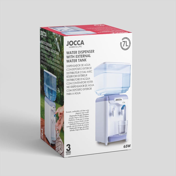 Jocca 1102 Wasserspender mit Tank, Weiss und Lila, 23x23x47,5 cm Blanco Y