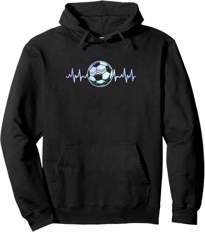 Fussball Herzschlag Jungen Männer Sport Fussballer Pullover Hoodie