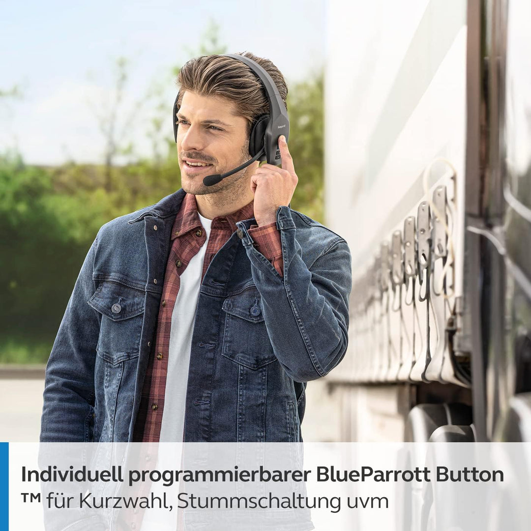 Jabra BlueParrott S650-XT Wireless Headset - 2in1 Convertible Stereo zu Mono Kopfhörer - 4 integrier