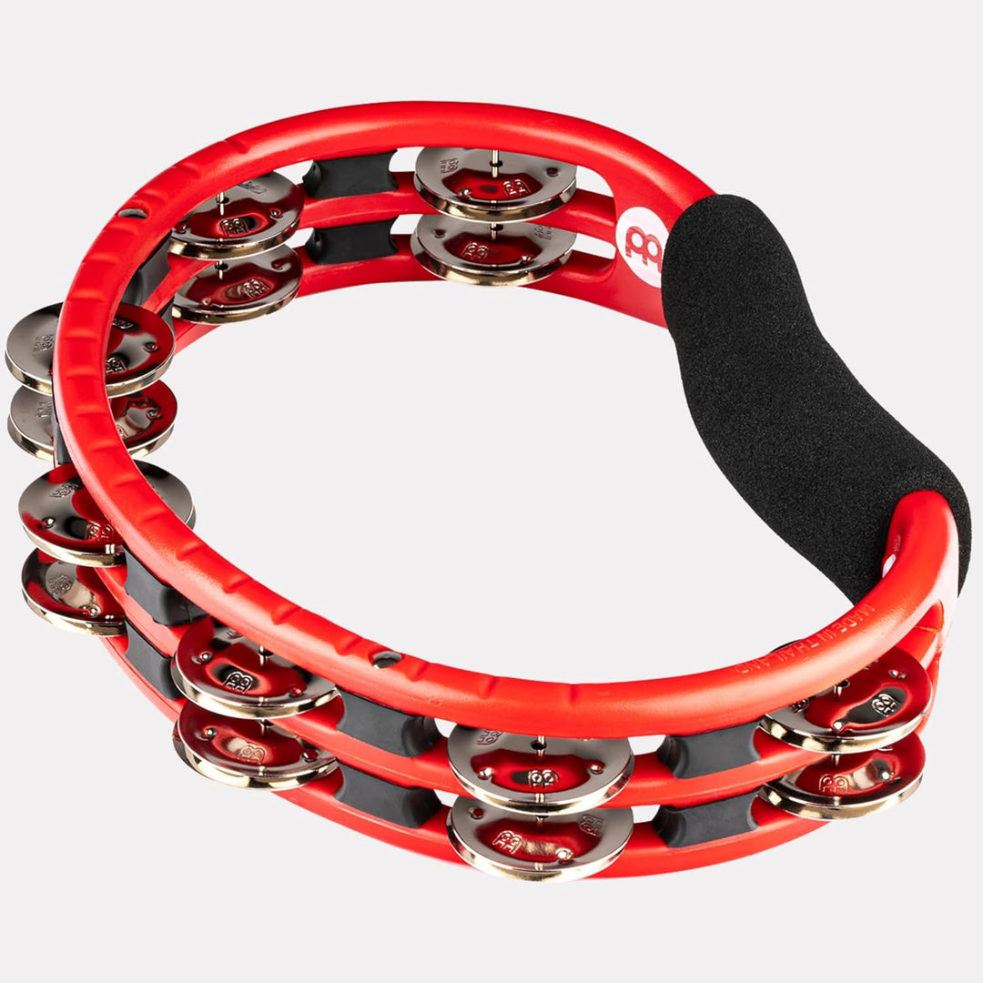 Meinl Percussion TMT1R Tambourine (ABS-Plastik) mit Stahlschellen (2-reihig) - Handmodell, rot