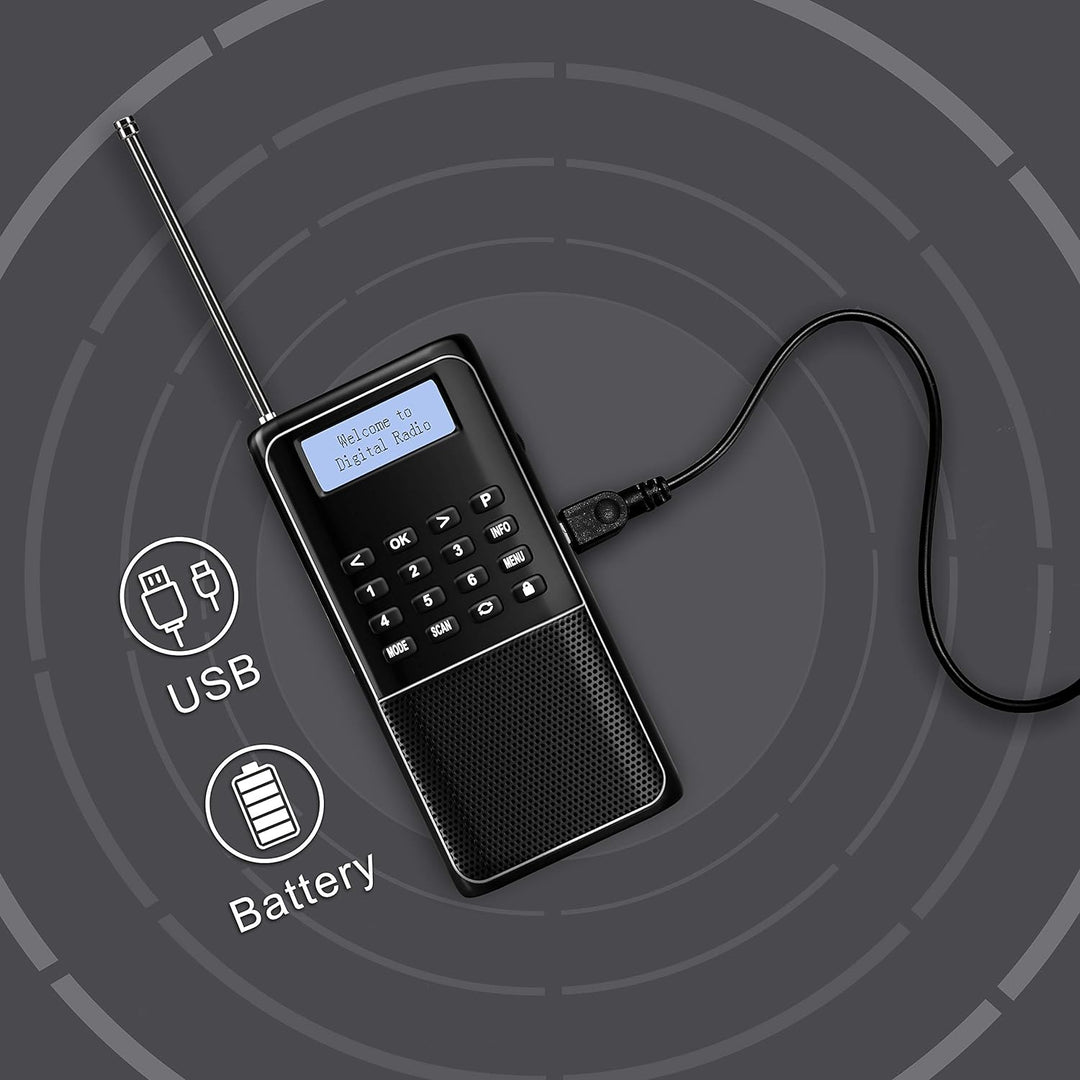 Raddy RD23 Tragbares DAB Radio Klein DAB+ UKW Digitalradio mit Akku taschenradio mit BT Küchenradio