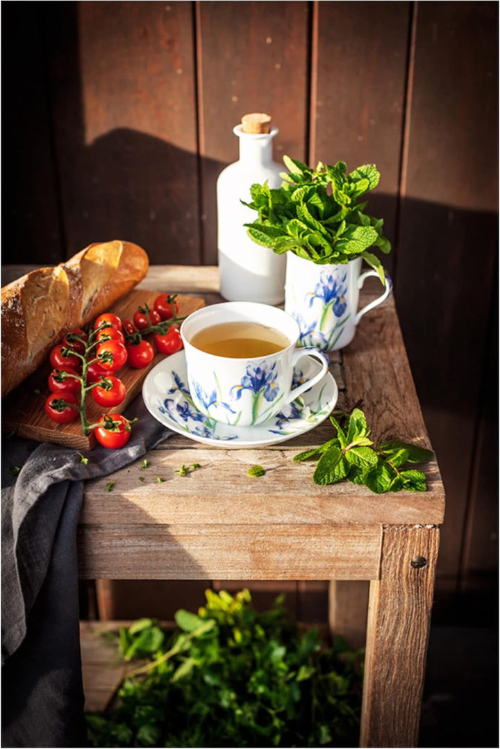 Maxwell &amp; Williams JY0046 Teller rund Ø 20 cm – Serie Floriade – Bone China Porzellan Weiss glatt –