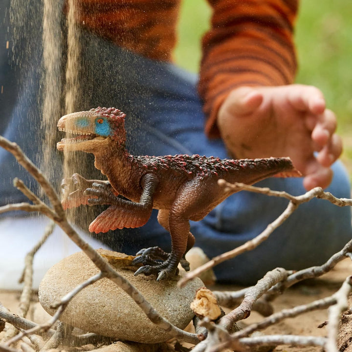 SCHLEICH Dinosaurs | Utahraptor 14582 | detailgetreuer Dino mit beweglichem Kiefer und Armen | tolle