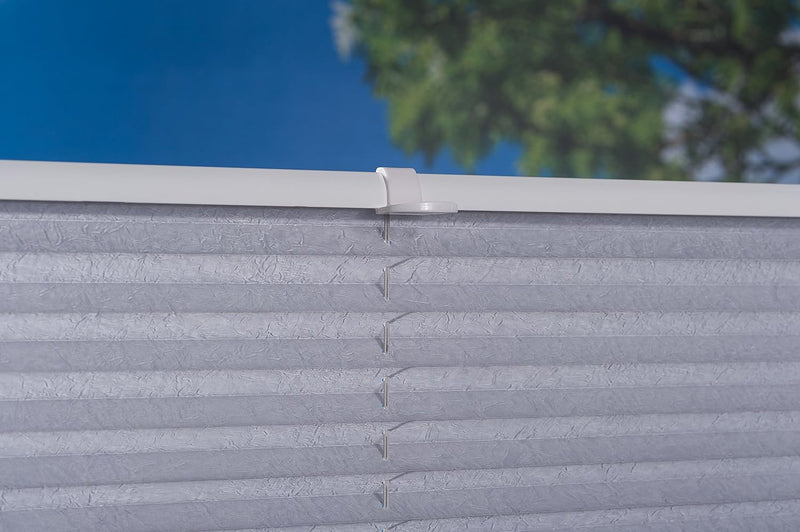 K-home 688899-6 Klemmfix-Plissee 90 x 130 cm (B x L) Grau Lichtschutz +++ Moderne Crushed Optik +++