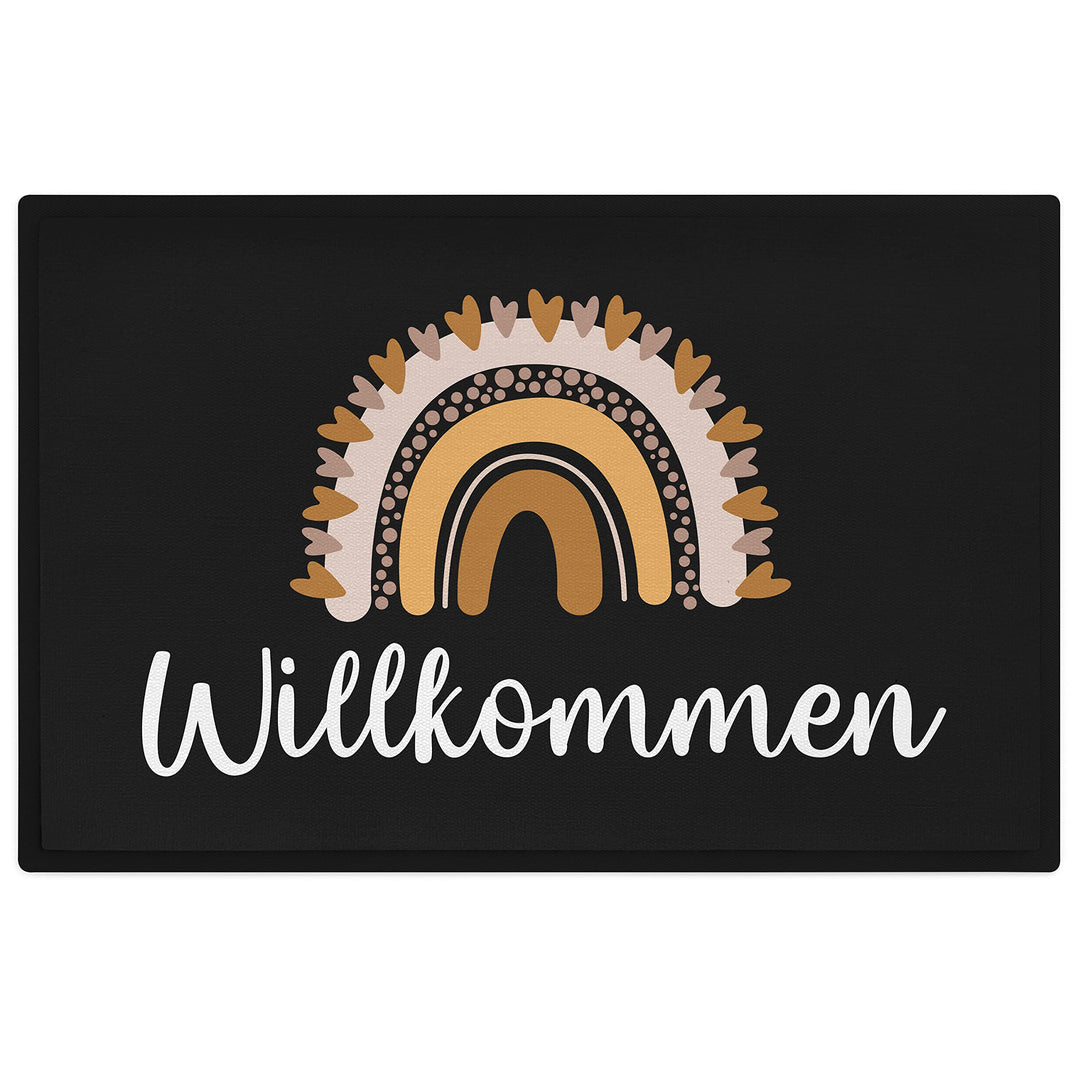 Trendation - Willkommen Herbst Braun Grafik Fussmatte Geschenk Schöne Fussmatte Aussen und Innenbere