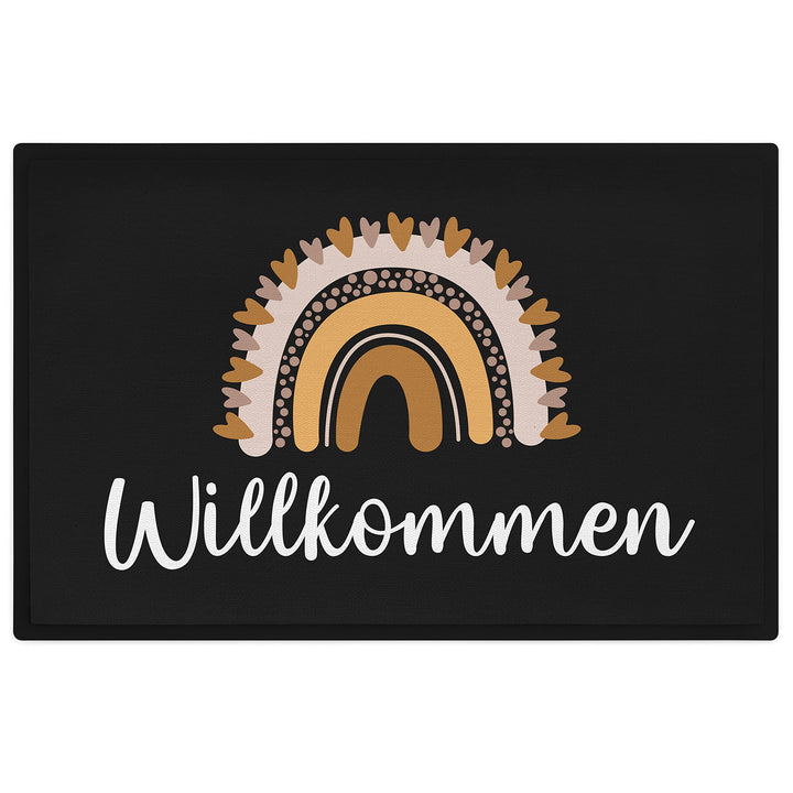 Trendation - Willkommen Herbst Braun Grafik Fussmatte Geschenk Schöne Fussmatte Aussen und Innenbere