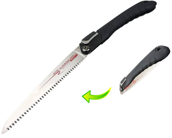 FAMEX 5515 Japanische Astsäge klappbar 210mm - Hochwertige Japansäge mit Klappfunktion - Gartensäge