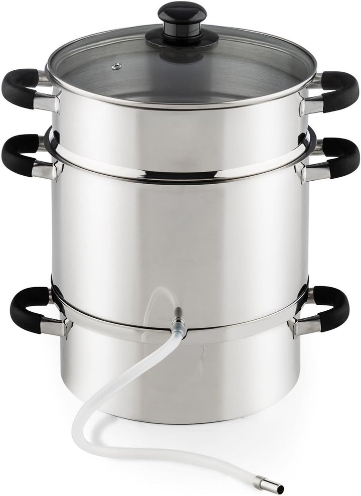Klarstein Applebee - Elektrischer Dampfentsafter, Edelstahl Fruchtentsafter, 1500 W starkes Heizelem