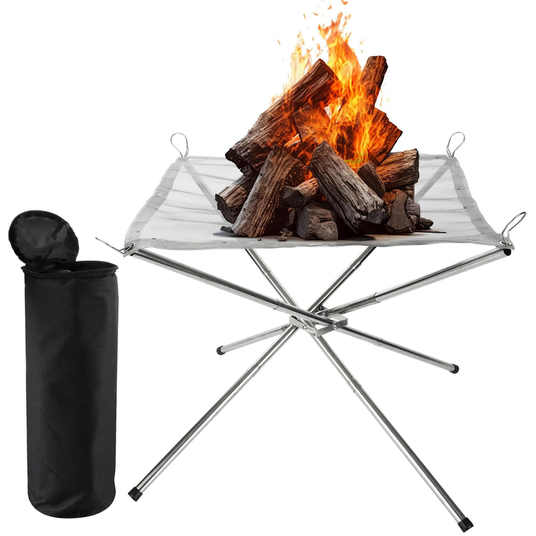 MIVIDE Tragbare Feuerstelle für den Aussenbereich, 56cm/22 Zoll Grosse Faltbar Feuerstelle für Campi