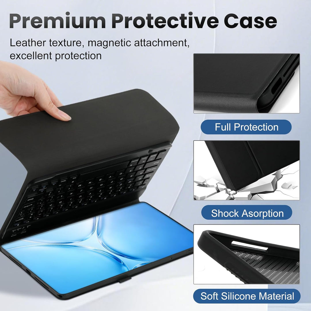 WingFly Tastatur Hülle für Lenovo Idea Tab Plus 12,1 Zoll Tablet (TB365FC), Abnehmbares Magnetisch T
