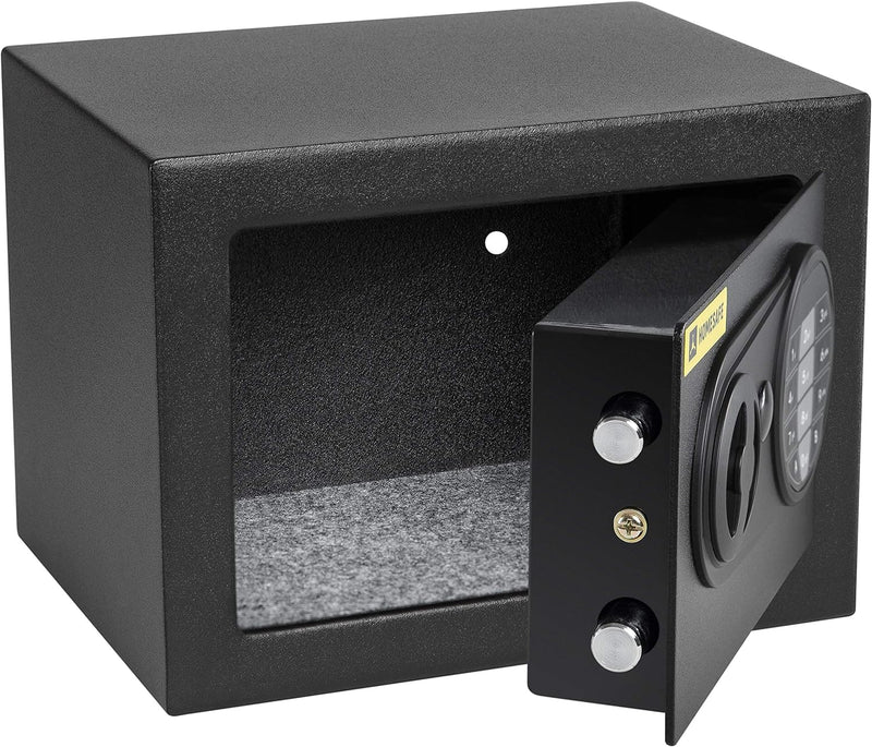 Homesafe HV17E Tresor Safe mit Elektronischem Schloss, 17x23x17cm (HxWxD), Carbon Satin Schwarz, 17x