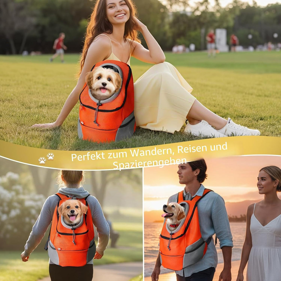 Hundetrage-Rucksack, Welpentragetasche mit Entrinnen-sicherem Reissverschluss, Atmungsaktiver Hundet