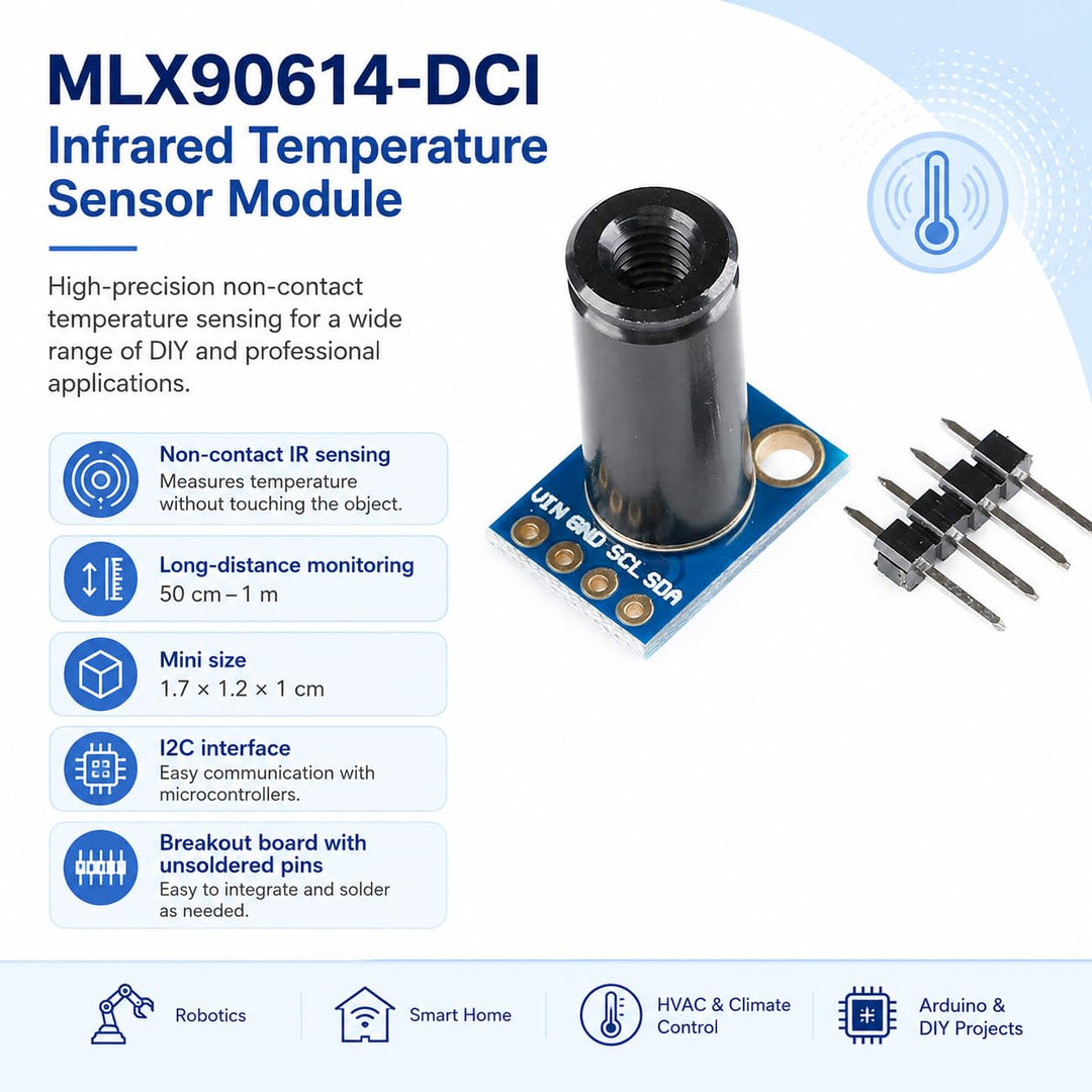 Ticfox Temperatursensor MLX90614-DCI Infrarot-Temperatursensormodul Fernelektronische DIY PCB