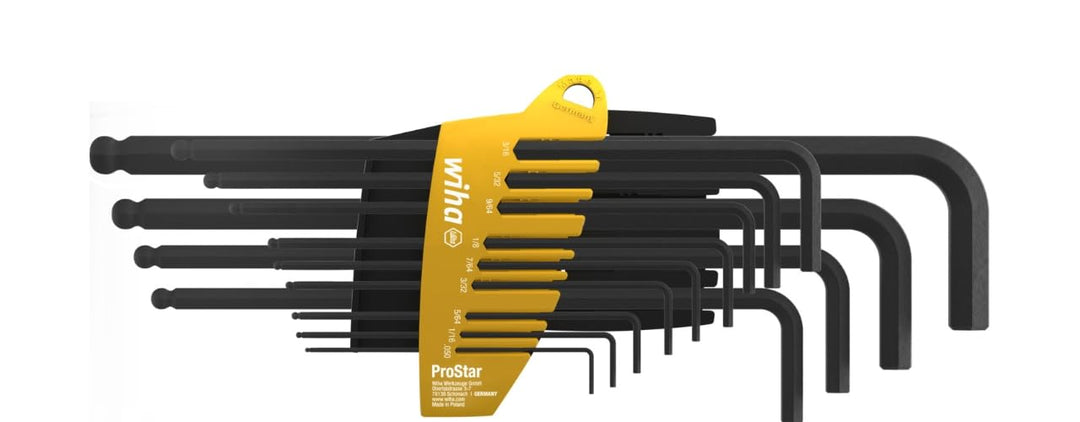 Wiha Stiftschlüssel Set mit ProStar Halter I Sechskant-Kugelkopf I 13-teilig I Schwarzoxidiert I spe