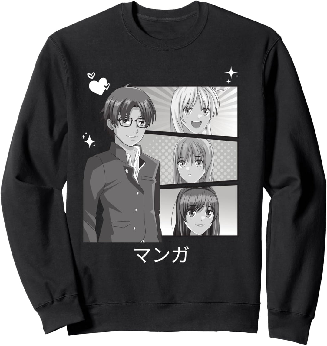 Kawaii Anime Zeichnung Japanischer Junge in Mädchen verliebt MANGA Sweatshirt