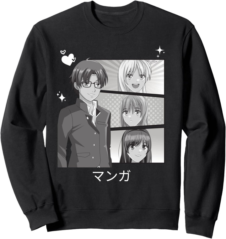 Kawaii Anime Zeichnung Japanischer Junge in Mädchen verliebt MANGA Sweatshirt