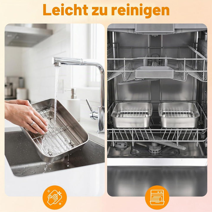 Airfryer Zubehör Set für Ninja Dual Zone &amp; FlexDrawer – 8-tlg. Heissluftfritteuse Zubehör für AF500E