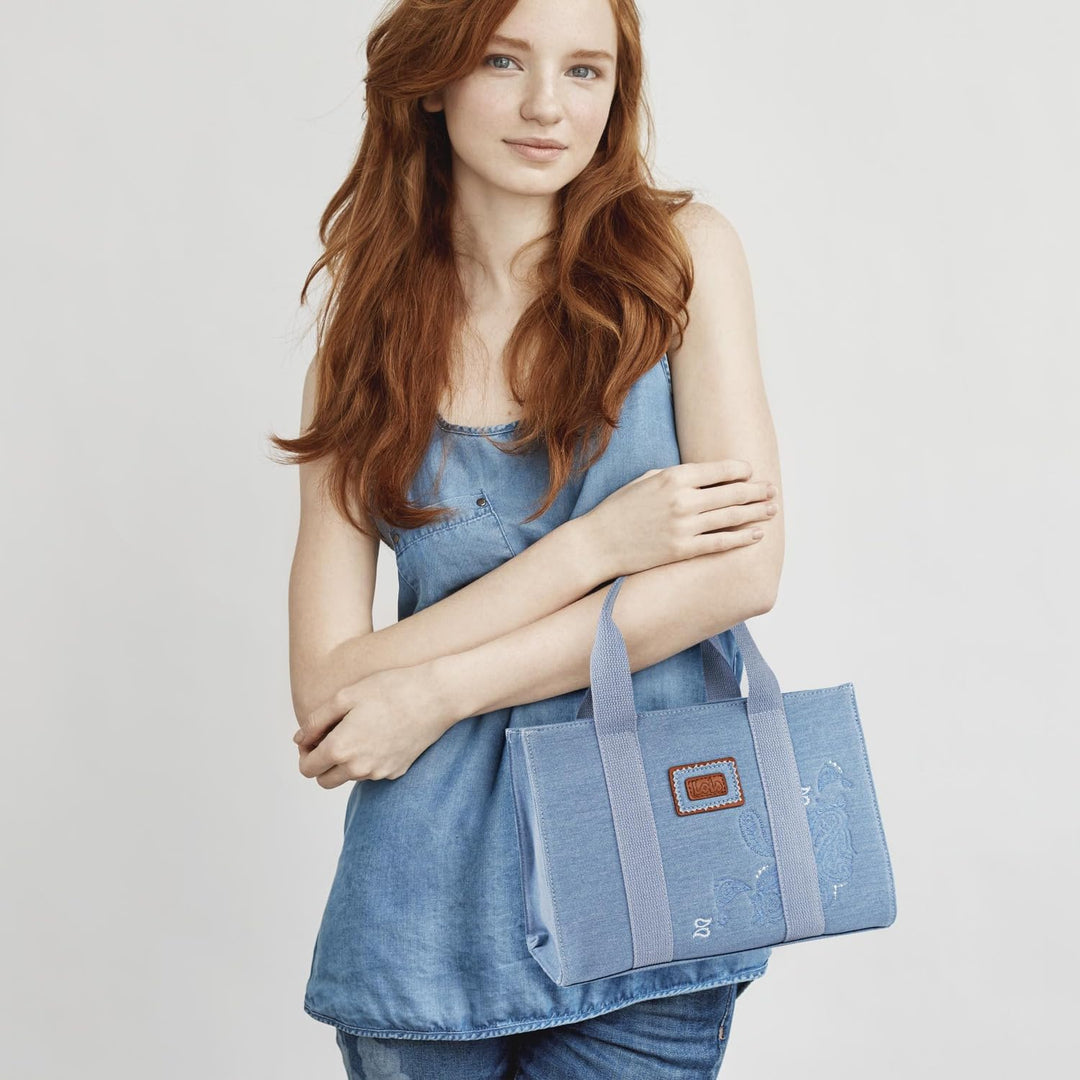 Grosse Damen Handtasche Shopper - Elegante Henkeltasche mit viel Stauraum, S Blau, Blau