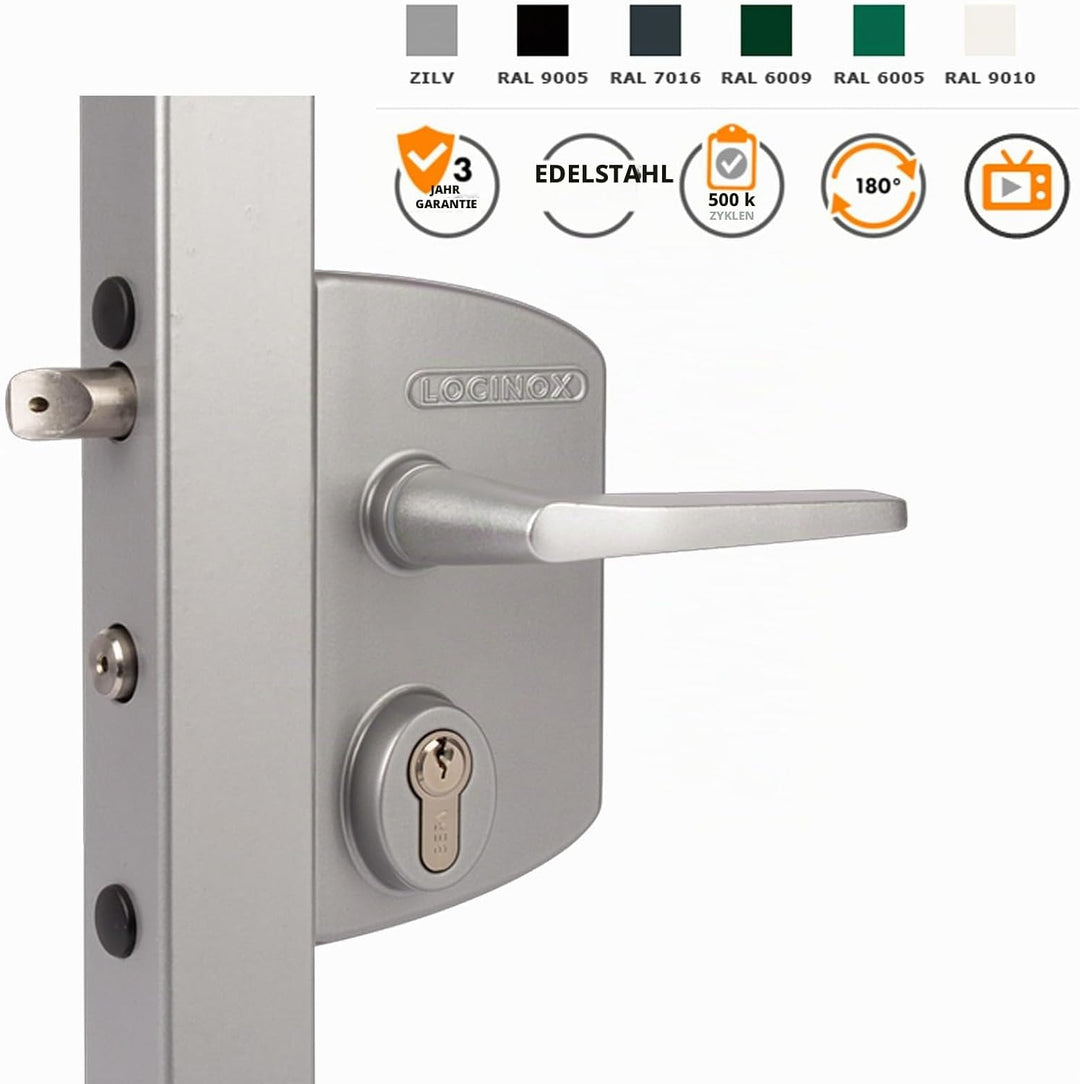 LOCINOX Schloss für Drehtor LAKQ40 U2, RAL 6005 - moosgrün, Industrieschloss, Hoftor, Flügeltor, Flü