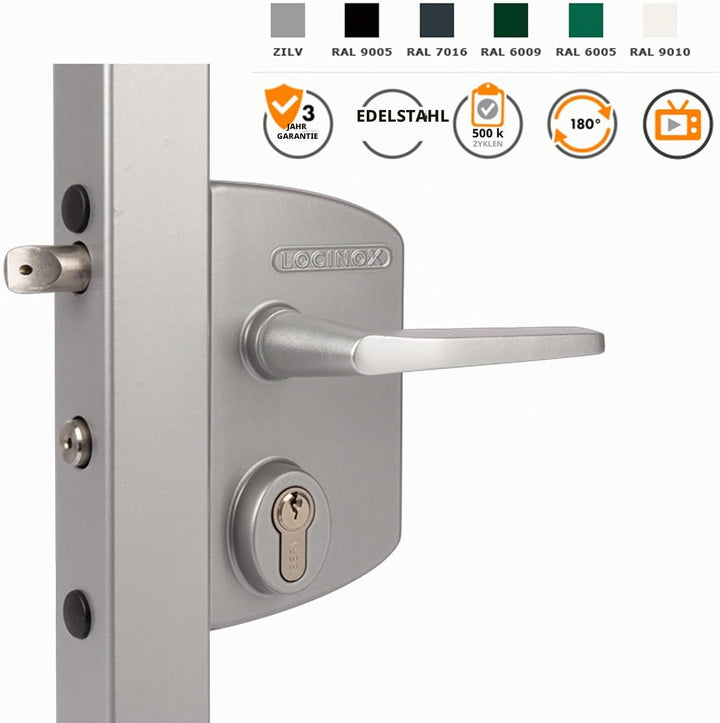 LOCINOX Schloss für Drehtor LAKQ40 U2, RAL 6005 - moosgrün, Industrieschloss, Hoftor, Flügeltor, Flü