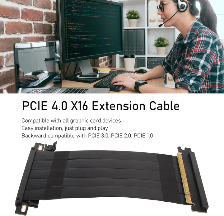 ASHATA PCIE 4.0 X16 Riser-Kabel, Hochgeschwindigkeits-Grafikkarten-Verlängerungskabel, Flexibles Dop