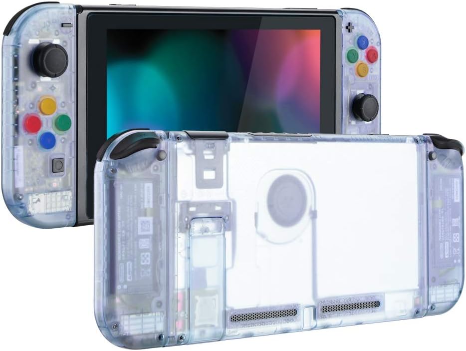 eXtremeRate Hülle Case für Nintendo Switch Joycon/Konsole, Rückgehäuse&Kickstand für Switch Console,