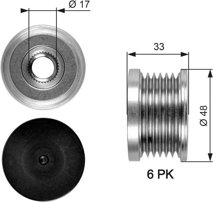 GATES Generator-Freilaufriemenscheib OAP7054