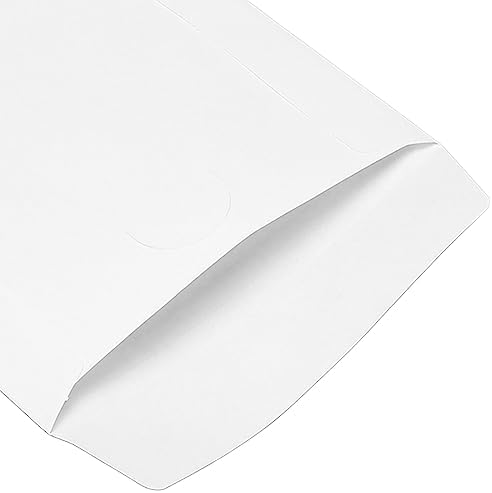100er-Pack Dicke Weisse CD-DVD-Hüllen aus Papier mit Fensterausschnitt und Klappe, Wiederverwendbare