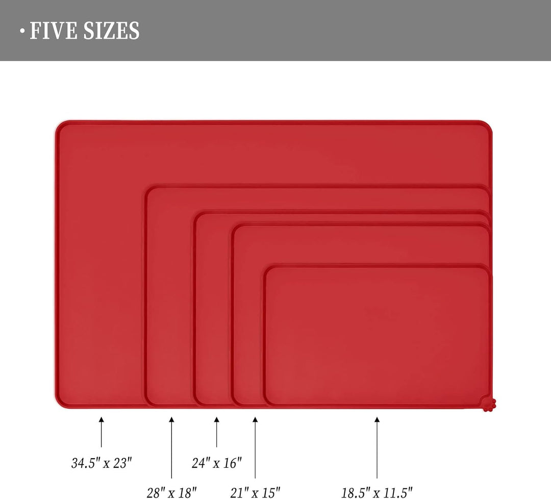 Reopet Hunde- und Katzennapfmatte, wasserdichtes, rutschfestes Silikon, Haustierfuttermatte 87 x 57