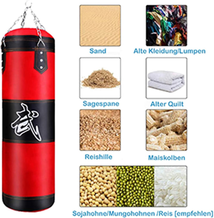 Boxsack Hängende Punchingsäcke,Punching Bag,(Keine Füllung) MMA-Boxball Muay Martial Arts Kickbox-Bo